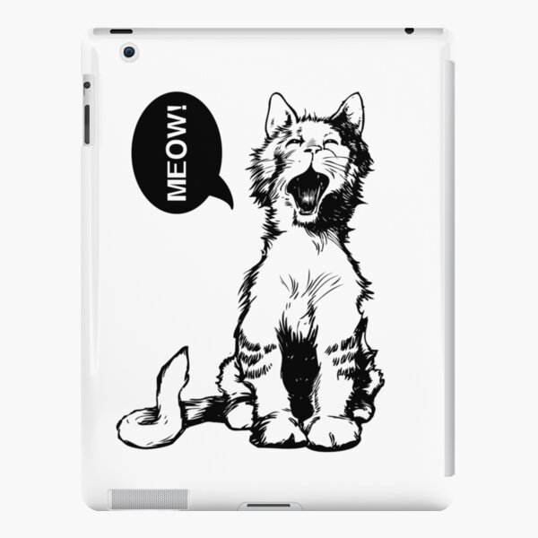 Coque Et Skin Adhesive Ipad Chaton Peinture A L Aquarelle Chat Noir Chats Mignon Impression Par Fiesta1000 Redbubble