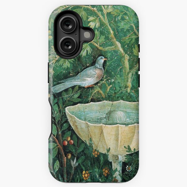 Item preview, POMPEII COLLECTION,LITTLE BIRDS,DOVES AND FOUNTAIN  IN GARDEN ,GREEN FLORAL designed and sold by BulganLumini.