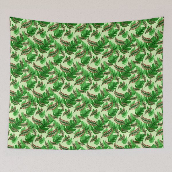 Artikelvorschau,  Toucan Tropical Leaves in Lime entworfen und verkauft von Sharon Schwalbe.