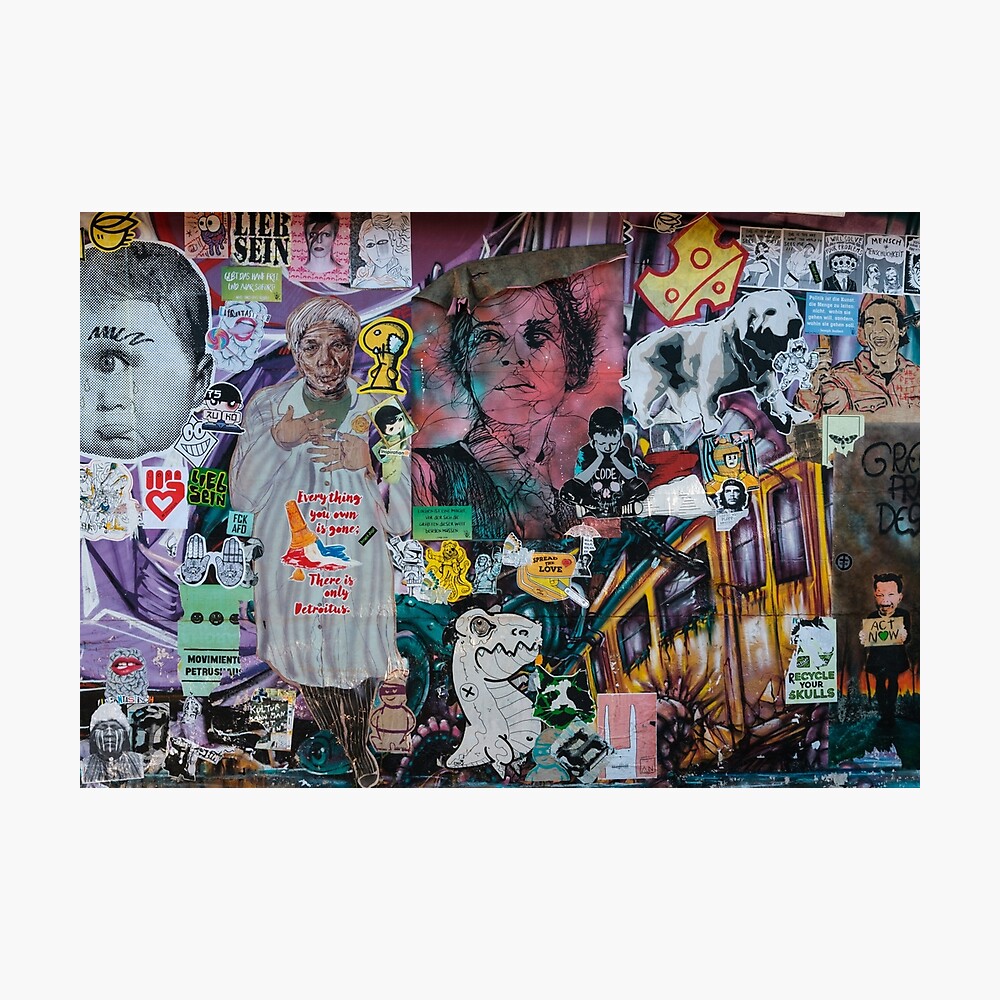 Sticker And Graffiti Wall Pattern 4 5 Berlin Street Art Background Poster By Ohaniki Redbubble