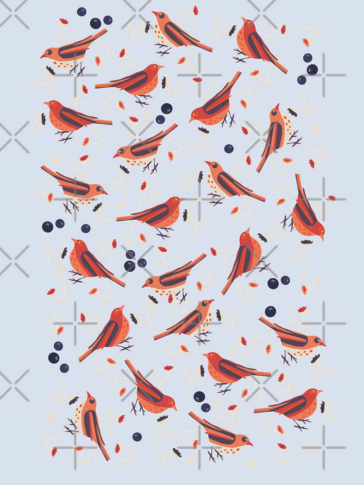 Thumbnail 4 of 4, Boxy T-Shirt, Bluebirds designed and sold by Kakel.