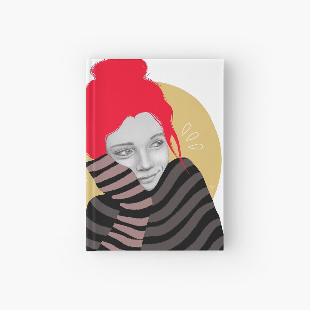 The red haired girl in love, illustration Hardcover Journal