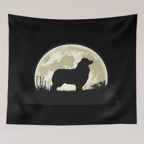 Item preview, Australian Shepherd Silhouette in Front of Moon designed and sold by mivanjanko.