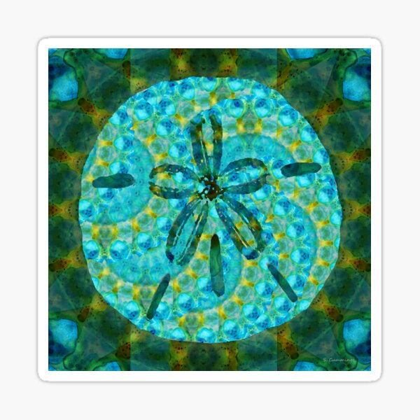 Mandala Sand Dollar - Beach Art - Sharon Cummings Sticker