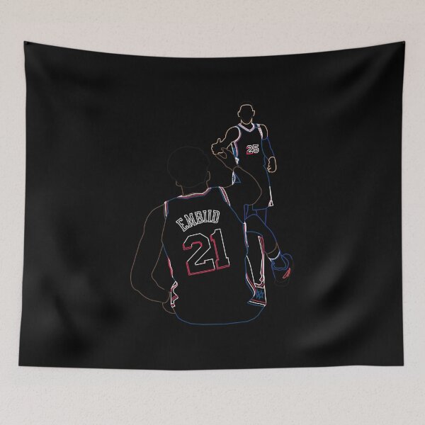 Item preview, Ben Simmons Helps up Embiid Neon designed and sold by RatTrapTees.