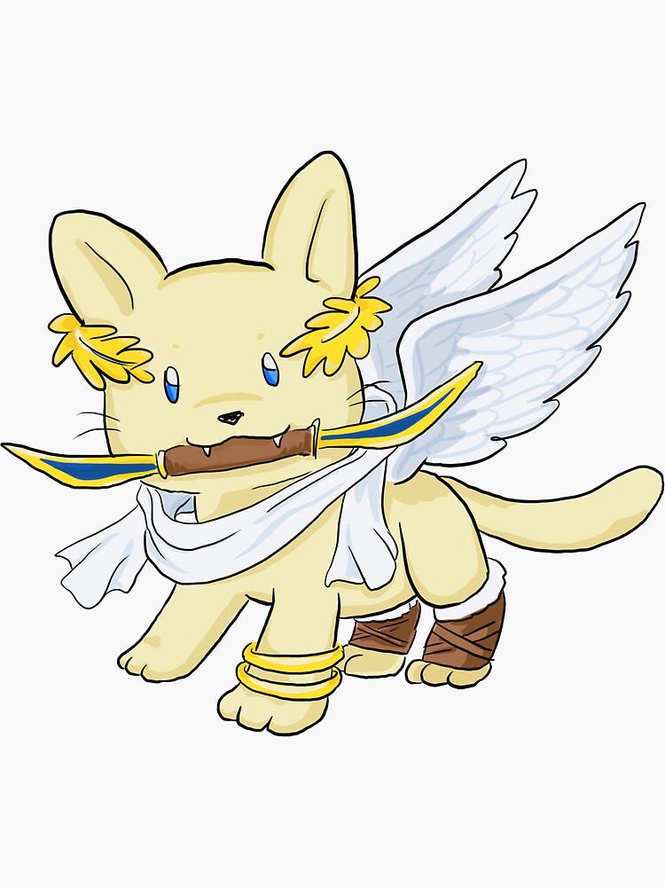 Thumbnail 3 of 3, Sticker, Kitten Icarus designed and sold by deniseyu.