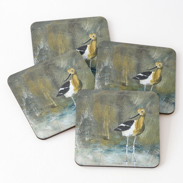 Item preview, The Avocet an original oil and cold wax painting designed and sold by anjigrainger.
