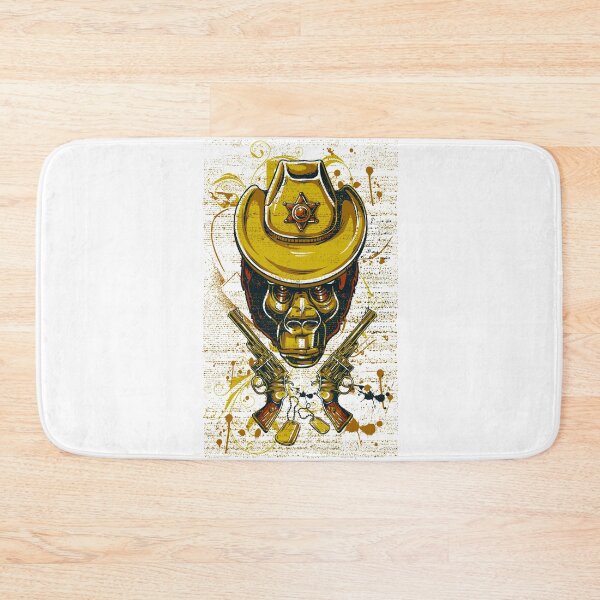 Item preview, Monkey Cowboy Skull with Twin Guns designed and sold by BALONROSU.