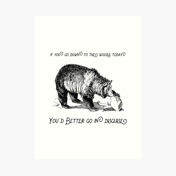 Grizzly Hollow - Black Art Print
