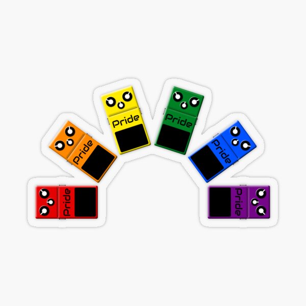 Gay Pride Rainbow Flag - Guitar Effects Pedals Transparent Sticker