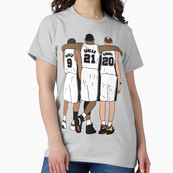 Vista previa del artículo con la obra «Tony, Tim y Manu», diseñado y vendido por RatTrapTees.