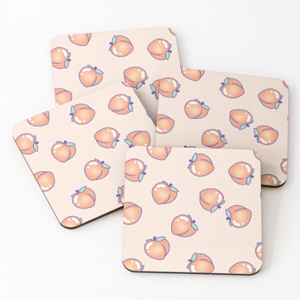 Item preview, Cute Shiny Peach Pattern designed and sold by NeonSpaceJunk.