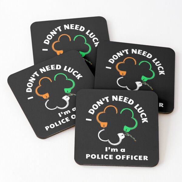 Item preview, Police Officer St Patrick's Day Handcuffs Shamrock Graphic design designed and sold by CreatedByHeidi.
