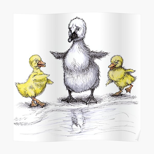 "The Ugly Duckling Swan by Kimro Studio" Poster for Sale by