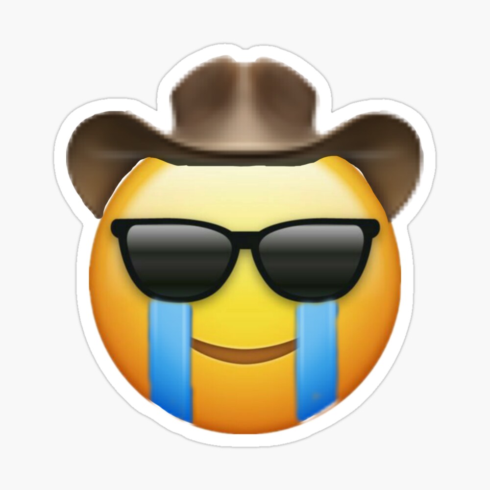 crying cowboy emoji Sticker