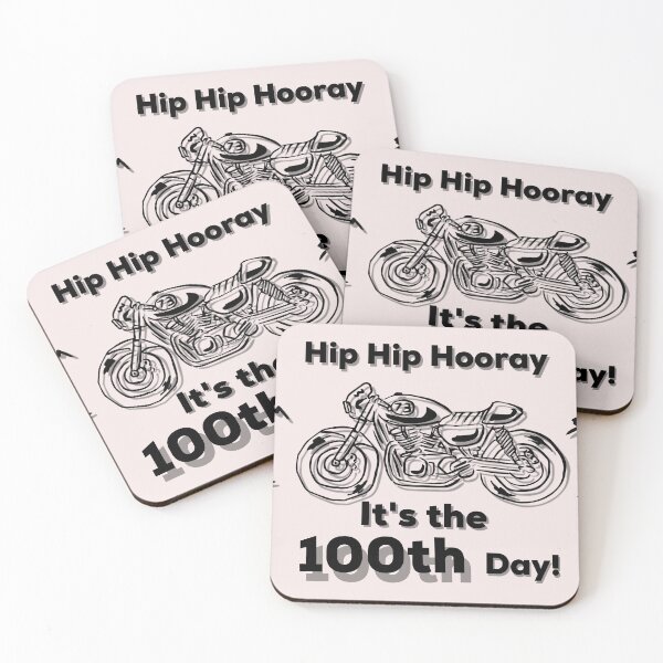 Item preview, Hip Hip Hooray the 100th Day motorcycle  designed and sold by PupnkittyMania ⭐⭐⭐⭐⭐.