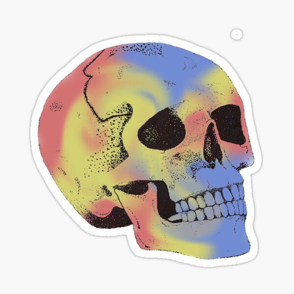 Stippled Skull Sticker