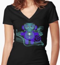 MUNKEY 7 (TOXIC TIME) Women's Fitted V-Neck T-Shirt