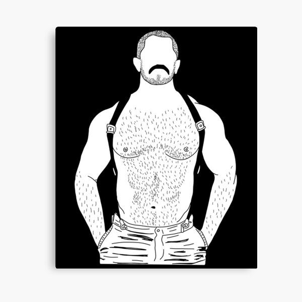 Vista previa del artículo con la obra «Oso musculoso gay con tirantes», diseñado y vendido por piastrelli.
