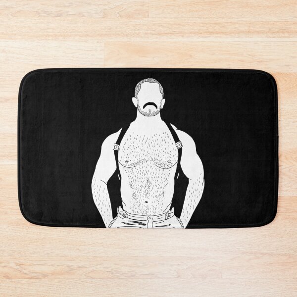 Item preview, Gay muscle bear with suspenders designed and sold by piastrelli.