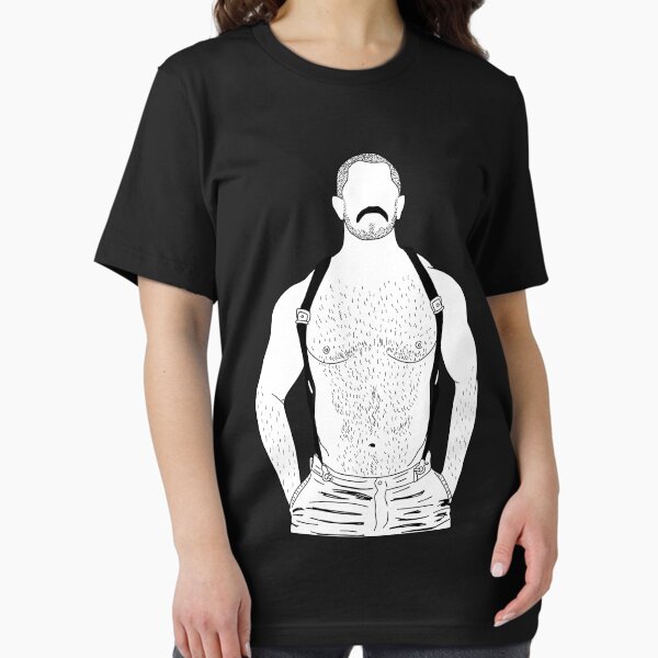 Vista previa del artículo con la obra «Oso musculoso gay con tirantes», diseñado y vendido por piastrelli.