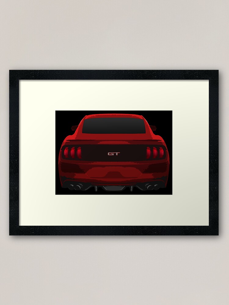 Ford Mustang Gt Red 5 0 2020 Artwork Framed Art Print By Bakslash Redbubble