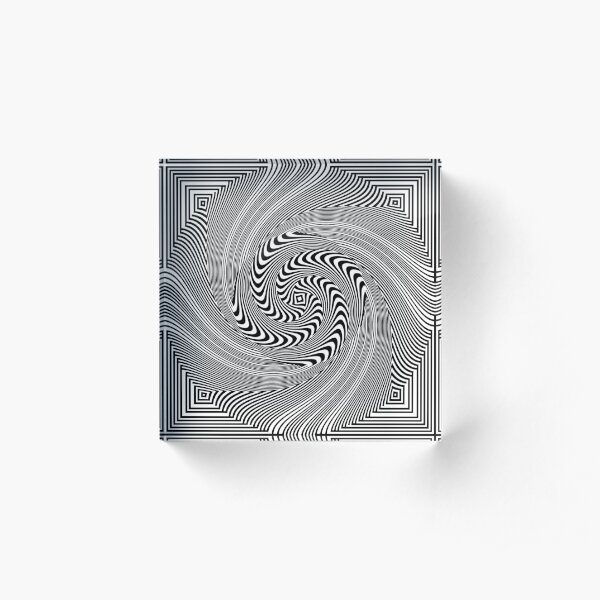 #Pattern, #vortex, #design, #abstract, geometry, creativity, illustration, hypnosis, spiral, intricacy, illusion Acrylic Block