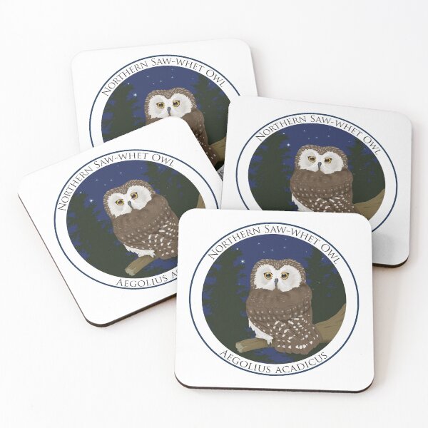 Item preview, Northern Saw-whet Owl Badge designed and sold by Heather  Hinam.