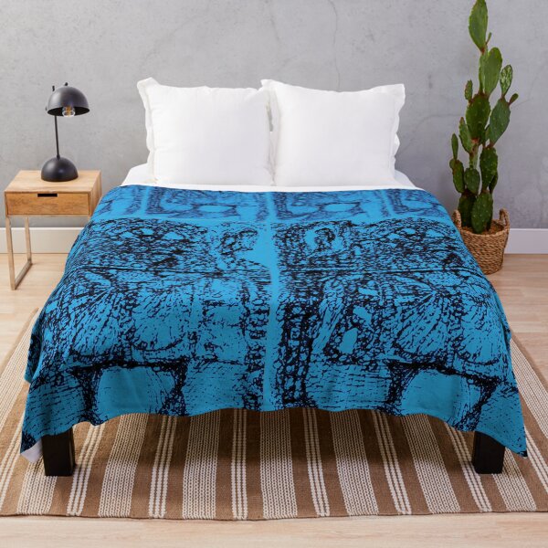 Item preview, Florentine Black on Blue Tapestry, TeresaTown at Redbubble, 2020 designed and sold by Mark Stansberry.