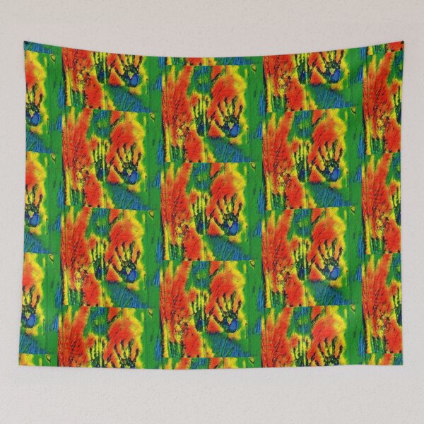 Item preview, Rainbow Neon Handprints on the Wall designed and sold by rhodabear.