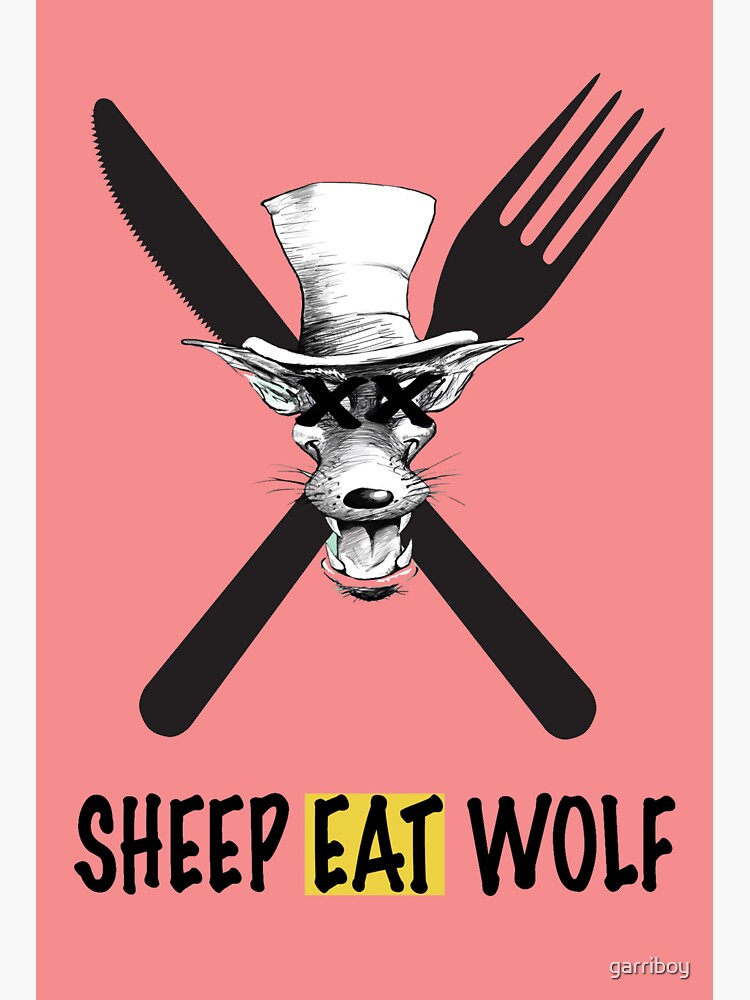 "Pink wolf" Sticker for Sale by garriboy Redbubble