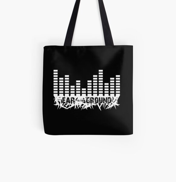Ear to the Ground Black Tote All Over Print Tote Bag