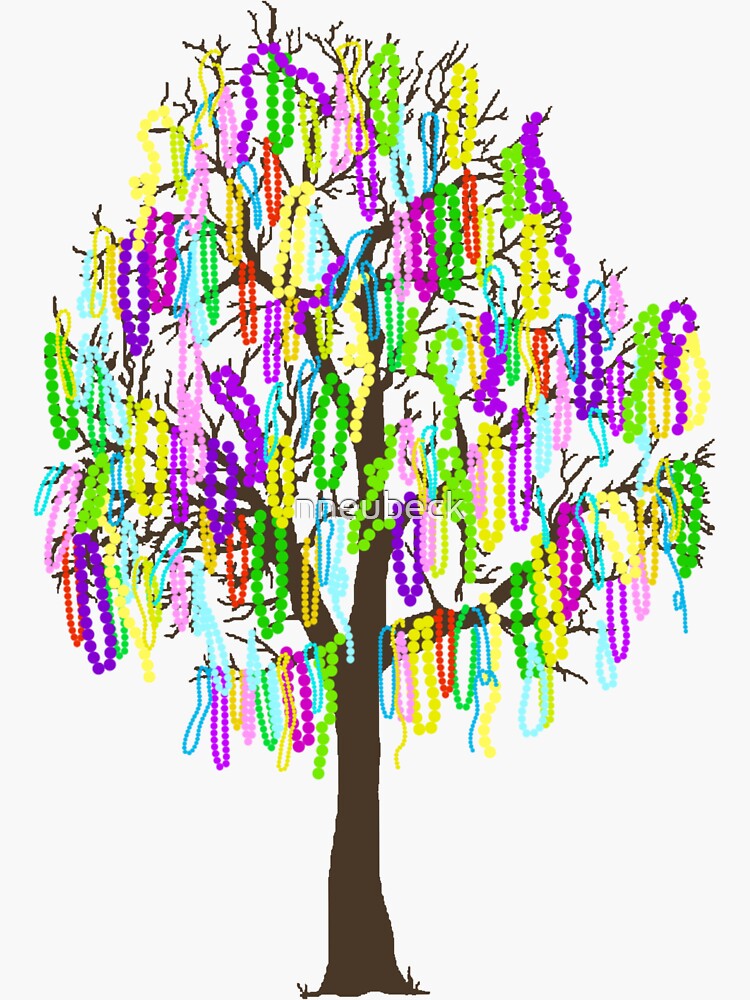 Mardi Gras Tree Sticker for Sale by nneubeck