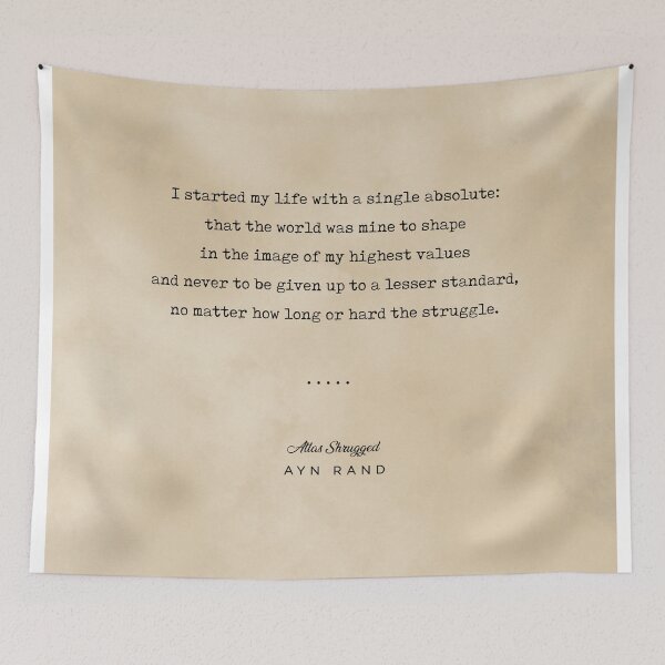 Item preview, Ayn Rand Quote 01 - Typewriter Quote on Old Paper - Minimalist Literary Print designed and sold by Studio Grafiikka.