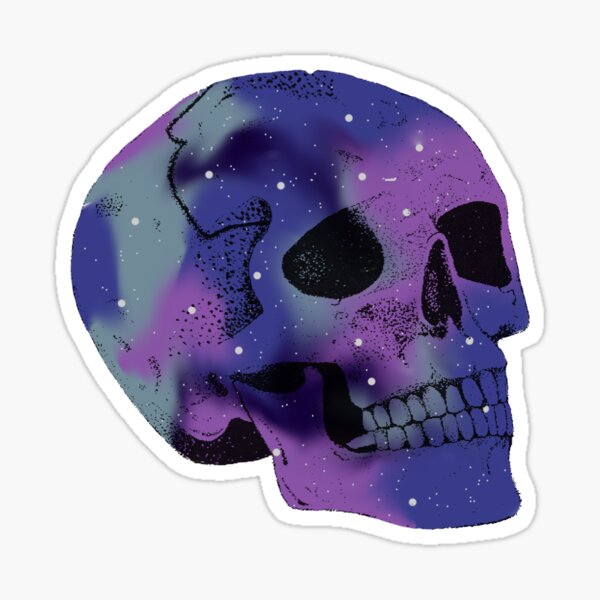 Galaxy Stippled Skull Sticker