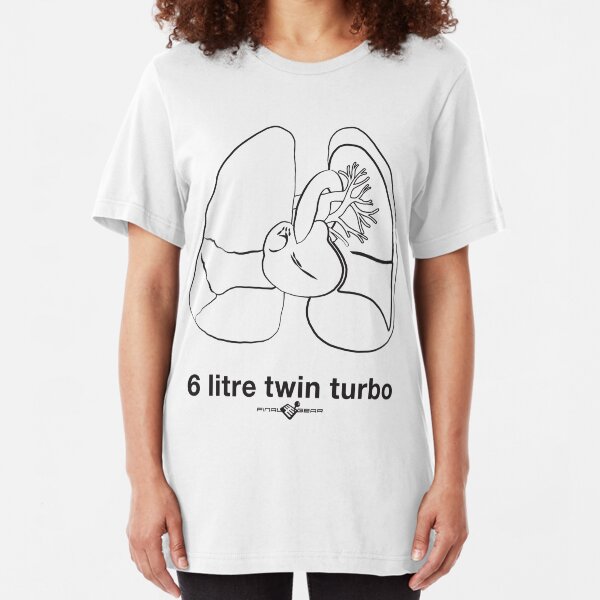 Six Litre Twin Turbo (light shirt) Slim Fit T-Shirt
