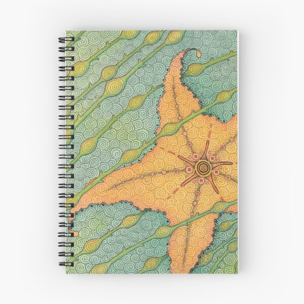 Item preview, Single orange sea star in the seaweed designed and sold by sajasca.