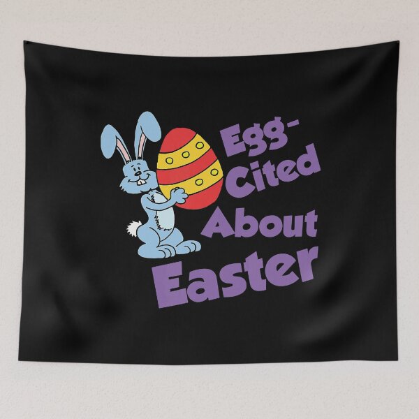 Item preview, Egg Cited About Easter Pun  Bunny Egg designed and sold by IceNiceIce.