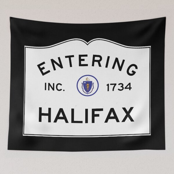 Item preview, Entering Halifax - Commonwealth of Massachusetts Road Sign designed and sold by NewNomads.