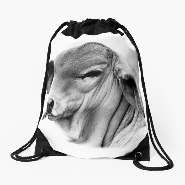 Drawstring Backpack Brahman Cattle Fabric Farm Ranch Gym Bag