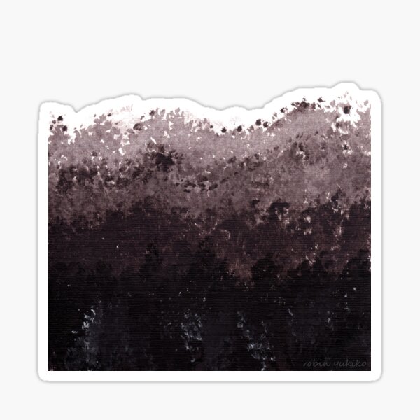 Layers of Forest in Burgundy Gradient Sticker