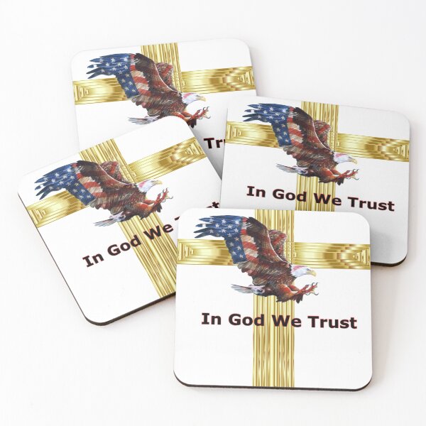 Item preview, Gold Cross Eagle Flag In God We Trust designed and sold by Rowena Jones.