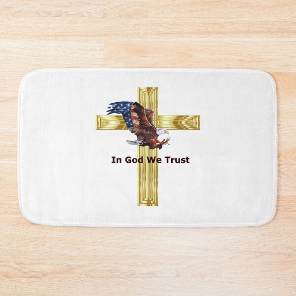 Item preview, Gold Cross Eagle Flag In God We Trust designed and sold by Rowena Jones.