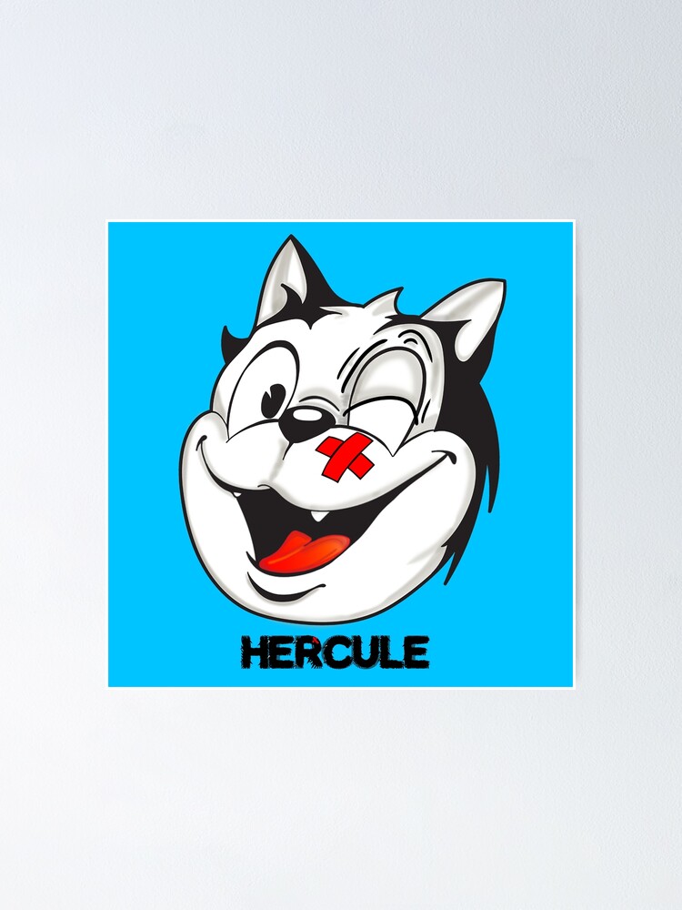 Hercule Cat Small Name Poster For Sale By Yansolo Redbubble