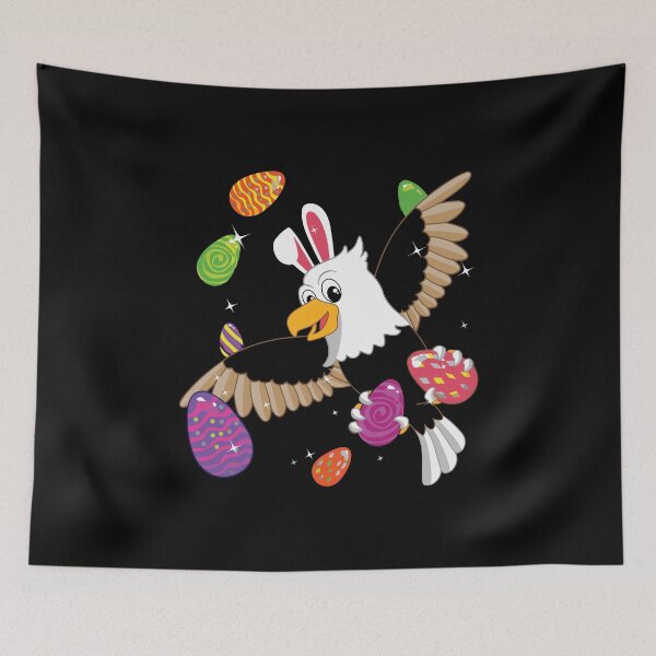 Aperçu de l'œuvre Oeufs de lapin de Pâques aigle lapin oeufs colorés créée et vendue par WanitaDesign.