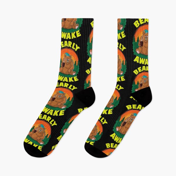 Item preview, Bearly Awake Sleeping Bear Funny Barely Awake Pun designed and sold by perfectpresents.