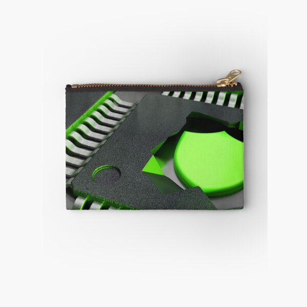 Item preview, Cracked open CPU reveals a green shield symbol cybersecurity con designed and sold by NerdySherds.