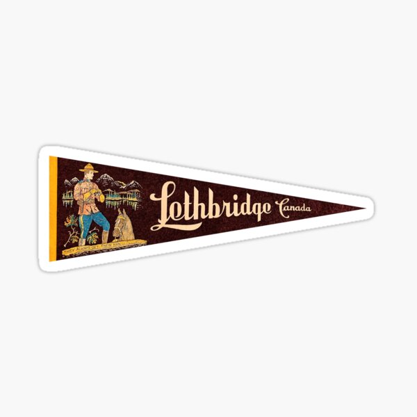 Item preview, Vintage Canadian Souvenir Pennant / Lethbridge / Mountie designed and sold by FuzzyHoney.