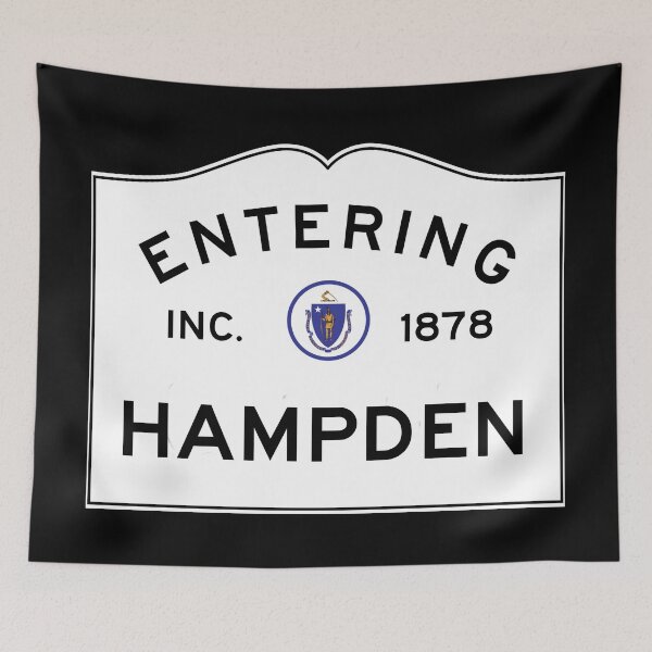 Item preview, Entering Hampden Massachusetts - Commonwealth of Massachusetts Road Sign  designed and sold by NewNomads.