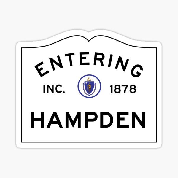 Item preview, Entering Hampden Massachusetts - Commonwealth of Massachusetts Road Sign  designed and sold by NewNomads.